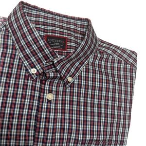 UNTUCKit Men's Plaid Shirt in Red and Blue